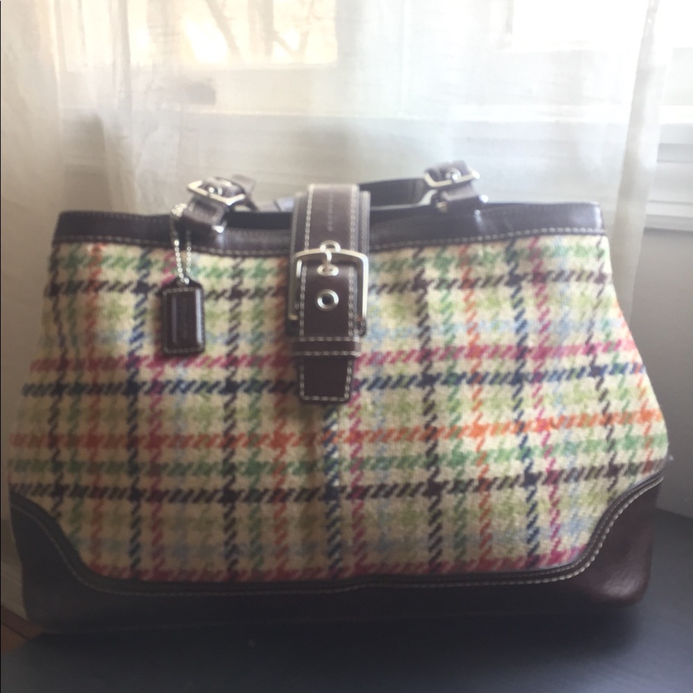 Authentic COACH POPPY Multicolor tweed tote